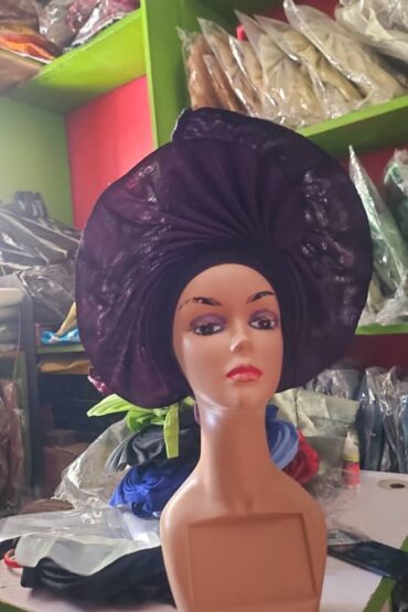 Violet Velvet Crown Turban