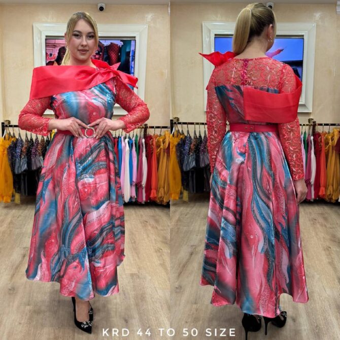 Crimson Cascade Dress