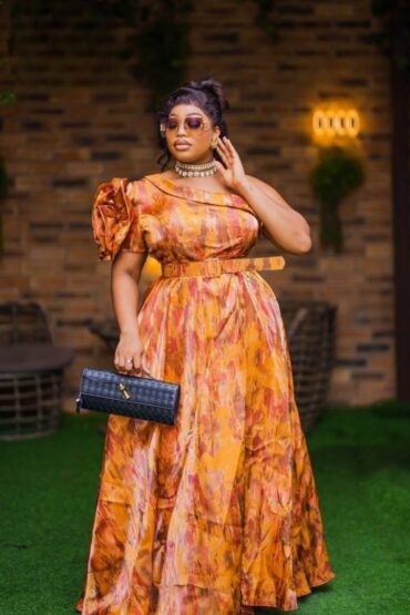 Canyon Sunset One-Shoulder Maxi