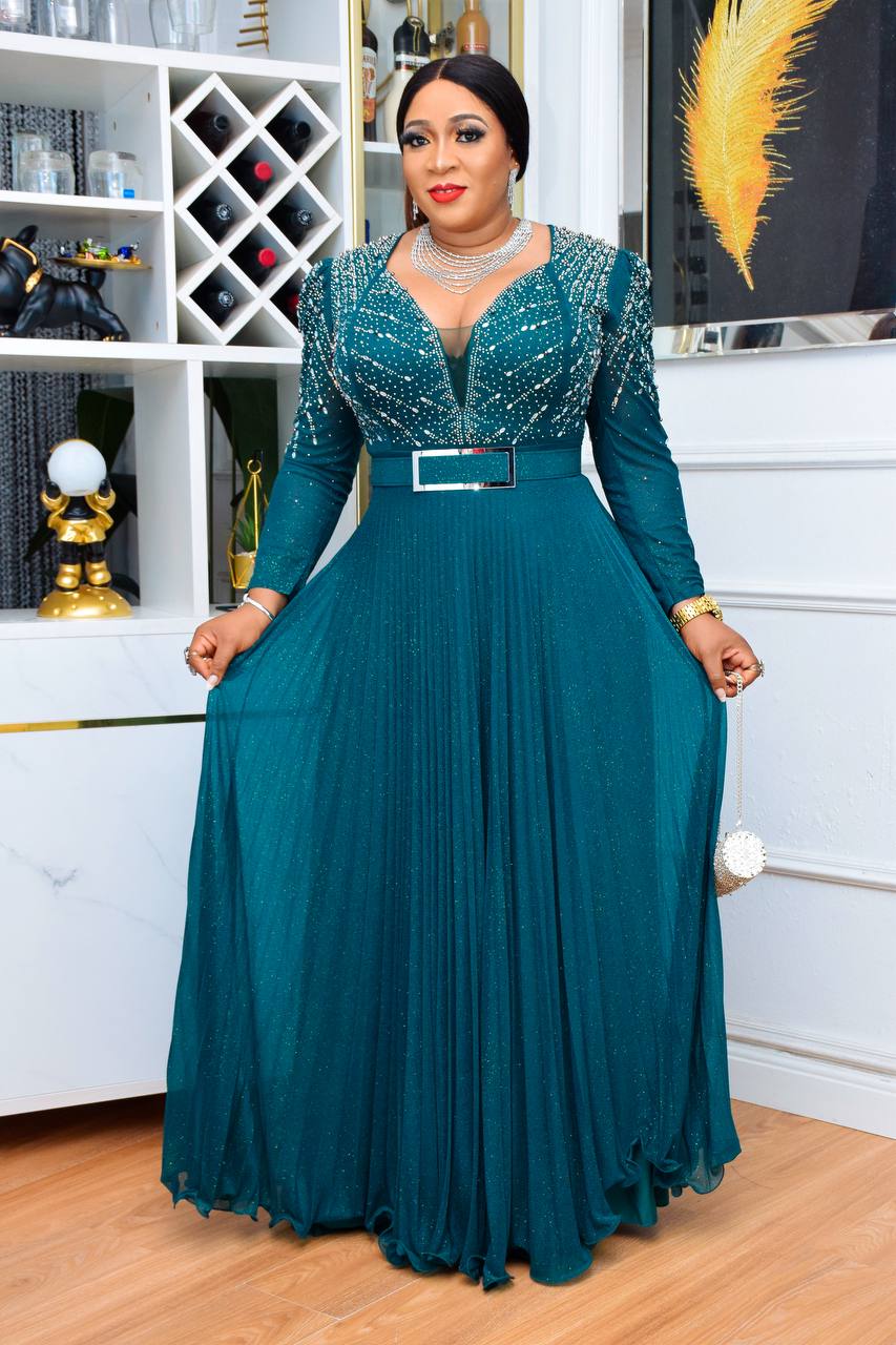 Teal Gala Embellished Dress