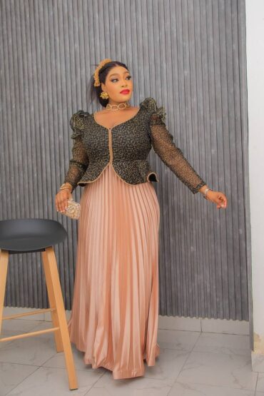 Fuchsia and Noir Peplum Set