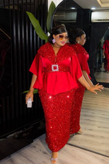 Scarlet Gala Peplum Gown